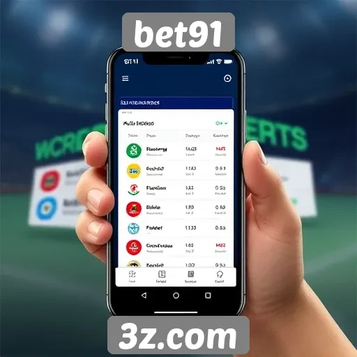 Funcionalidades do aplicativo mobile da bet91