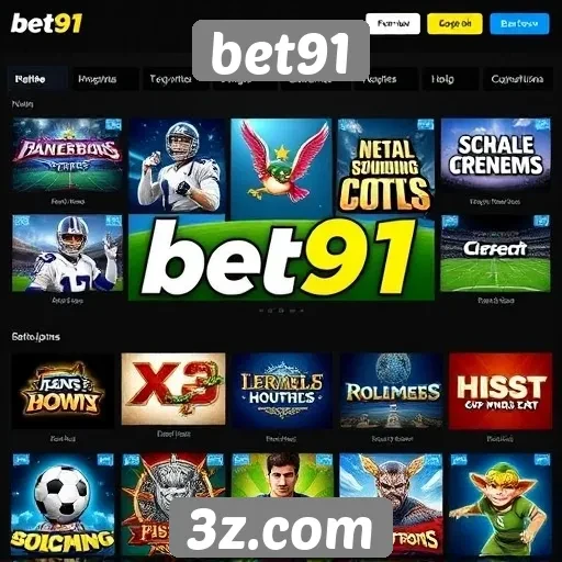 Variedade de jogos disponíveis no bet91